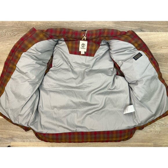 Timberland X Pendleton Wool Puffer Vest XXL Plaid Leather Down Filled Country - Picture 7 of 14